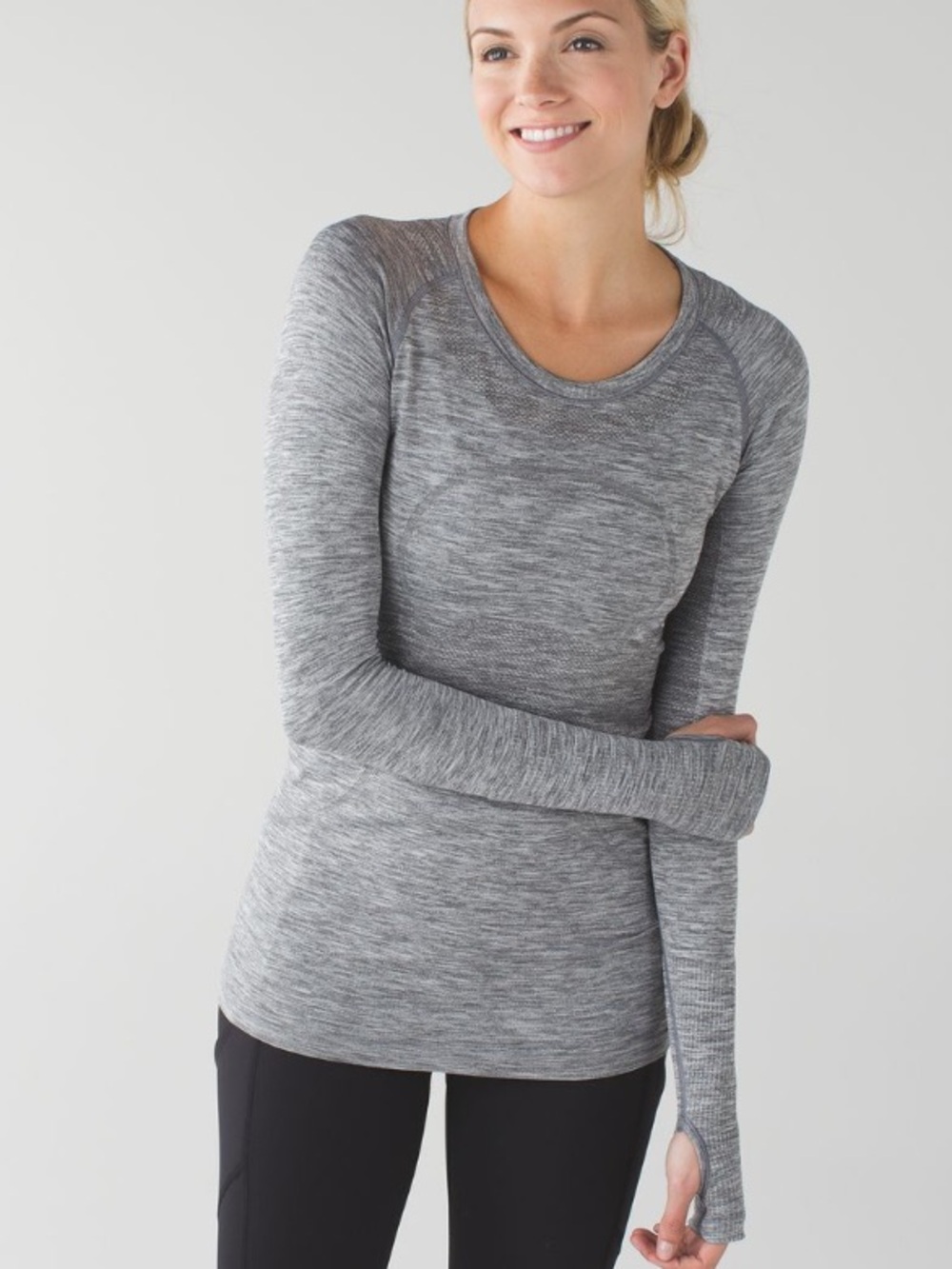 New Lululemon Swiftly Tech Heathered Gray Long Sleeve Lightweight Crew Size 12